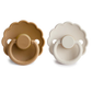 Daisy Natural Rubber Pacifier 2-Pack, Cream/Cappuccino