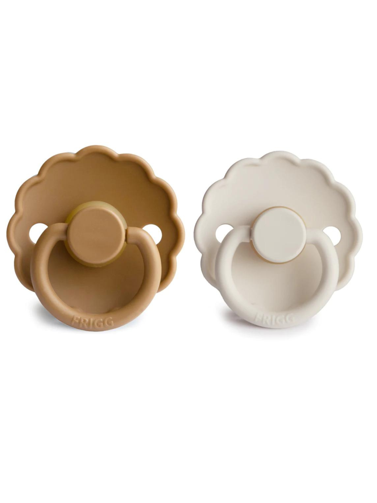 Daisy Natural Rubber Pacifier 2-Pack, Cream/Cappuccino