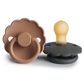 Daisy Natural Rubber Pacifier 2-Pack, Graphite/Peach Bronze