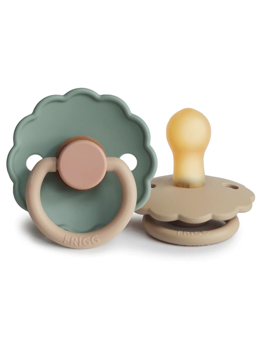 Daisy Natural Rubber Pacifier 2-Pack, Willow/Croissant