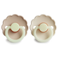 Daisy Night Natural Rubber Pacifier 2-Pack, Croissant/Cream