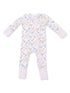 2-Way Zip Romper, Floral Deer