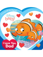 Colorful children's book cover featuring fish and hearts, titled "I Love You, Dad."