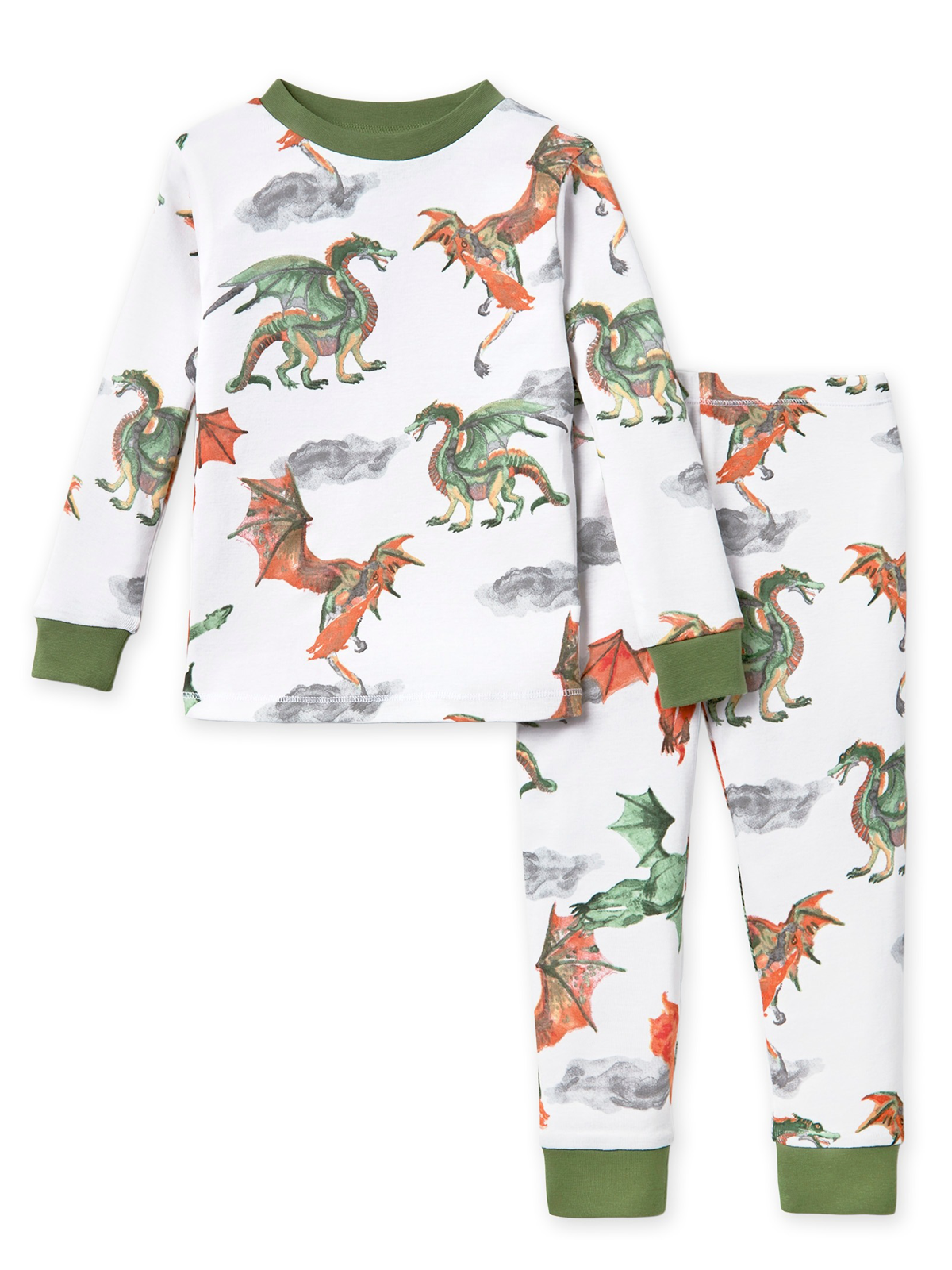 Organic 2-Piece Pajama Set, Dragons