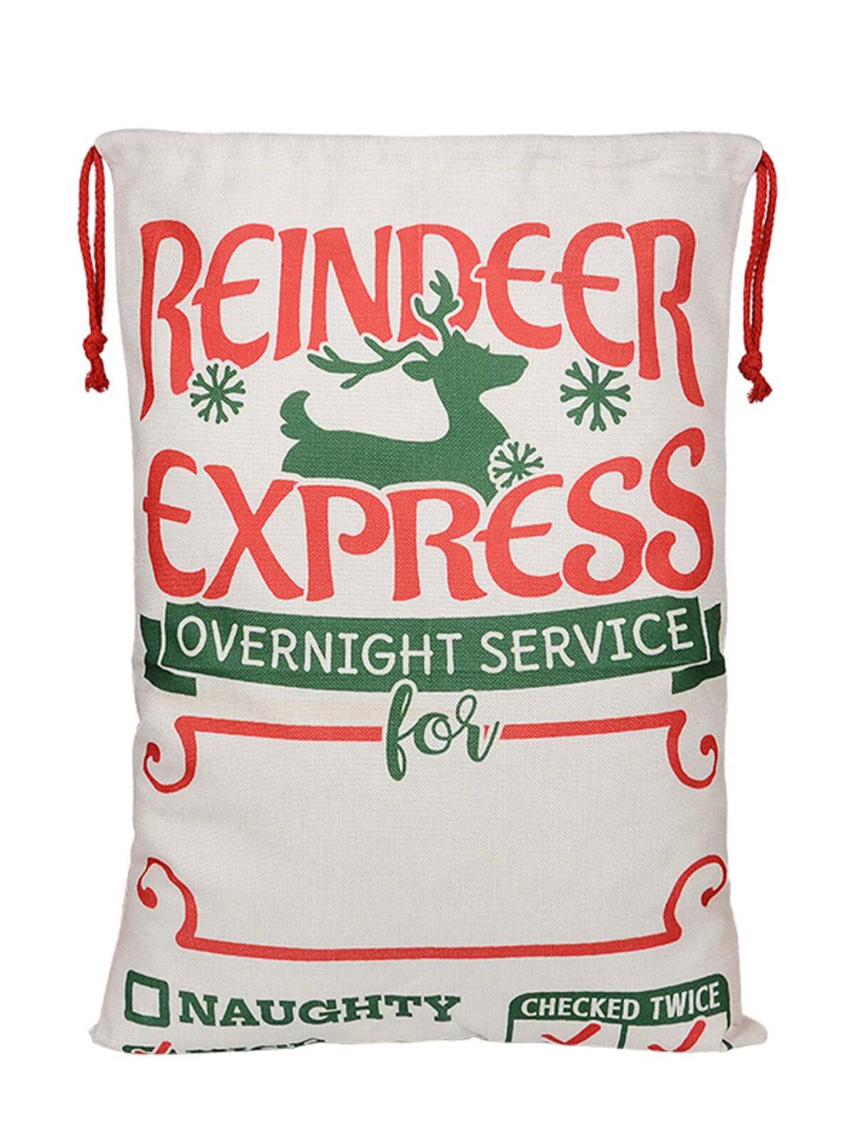 Drawstring Santa Sack, Reindeer Express
