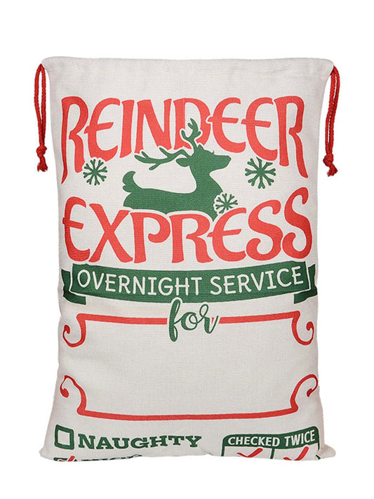 Drawstring Santa Sack, Reindeer Express