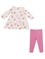 Smocked Ruffle Dress & Legging Set, Soft Deer