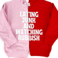 Eating Junk & Watching Rubbish Kids Sweatshirt, Red