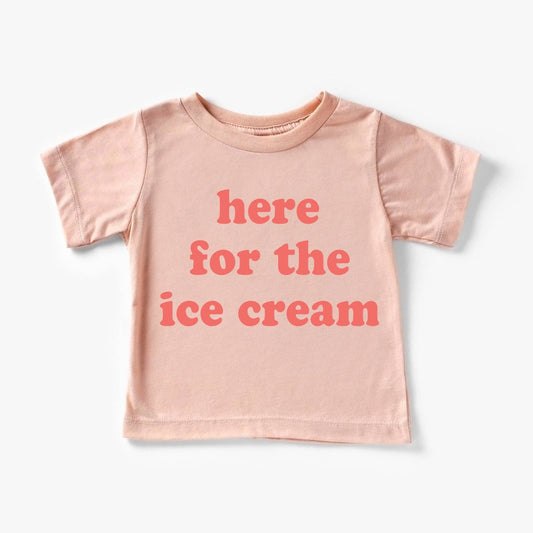 Kid's Graphic Short Sleeve Tee, Here for the Ice Cream!