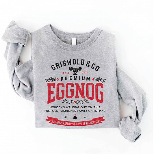 Premium Eggnog Women's Graphic Fleece Sweatshirt, Athletic Heather