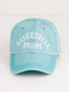 Embroidered Basketball Mom Canvas Hat, Aqua