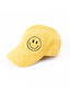 Embroidered Happy Canvas Hat, Mustard