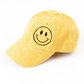 Embroidered Happy Canvas Hat, Mustard