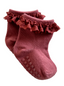 Everyday Ruffle Socks, Dark Pink