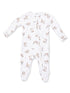 Ribbed 2-Way Zip Footie, Explorer Puppy Blue