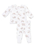 Ribbed Long Sleeve Henley Play Set, Explorer Puppy Blue