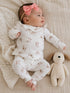 Ribbed Long Sleeve Ruffle Top & Pants, Explorer Puppy Pink