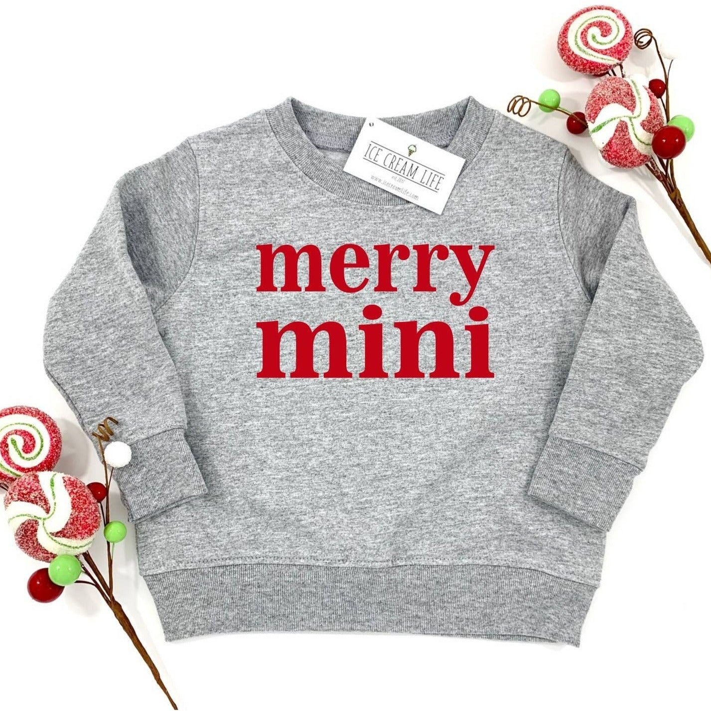 Merry Mini Kid's Sweatshirt, Heather Grey