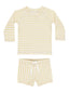 Finn Swim Rashguard + Short Set, Yellow Stripe