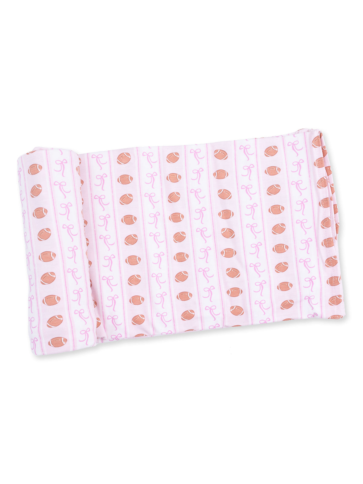 Stretch Swaddle, Football Bow Stripe