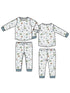 Long Sleeve Loungewear Set, Football Check
