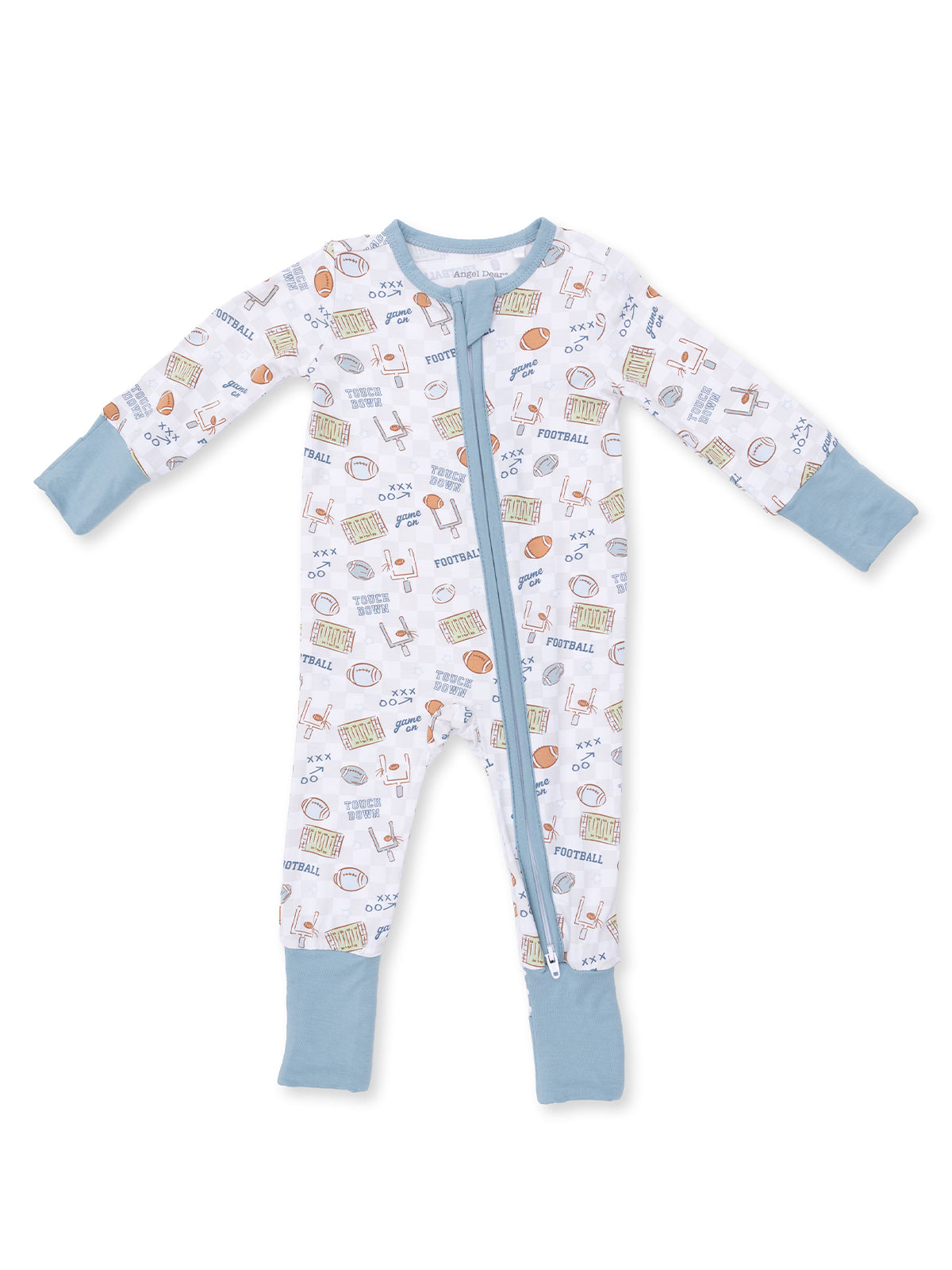 2-Way Zip Romper, Football Check