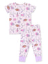 Short Sleeve Loungewear Set, Football Cheer