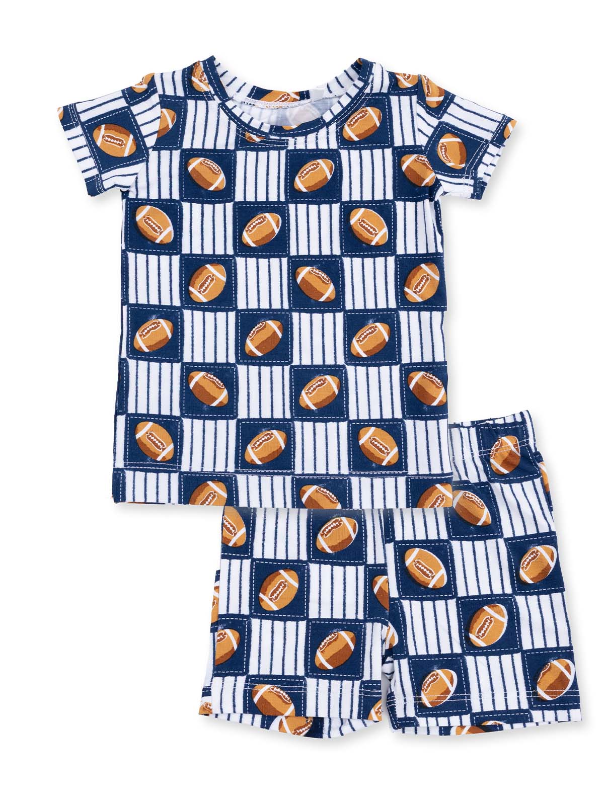 Loungewear Short Set, Football Patchwork