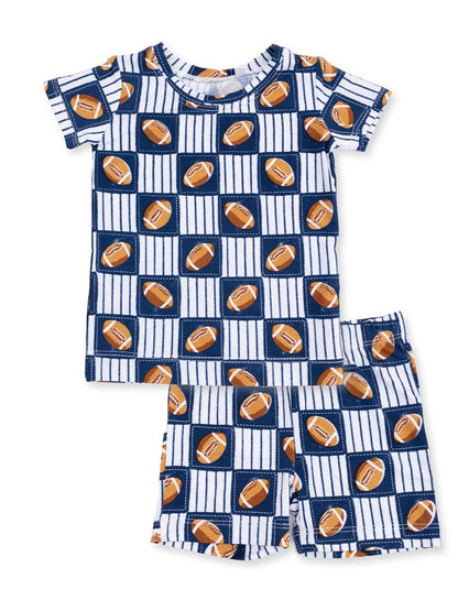 Loungewear Short Set, Football Patchwork