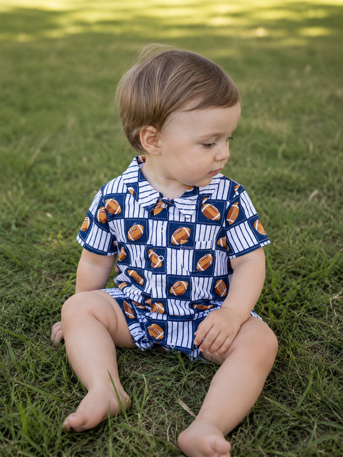 Polo Shortie, Football Patchwork