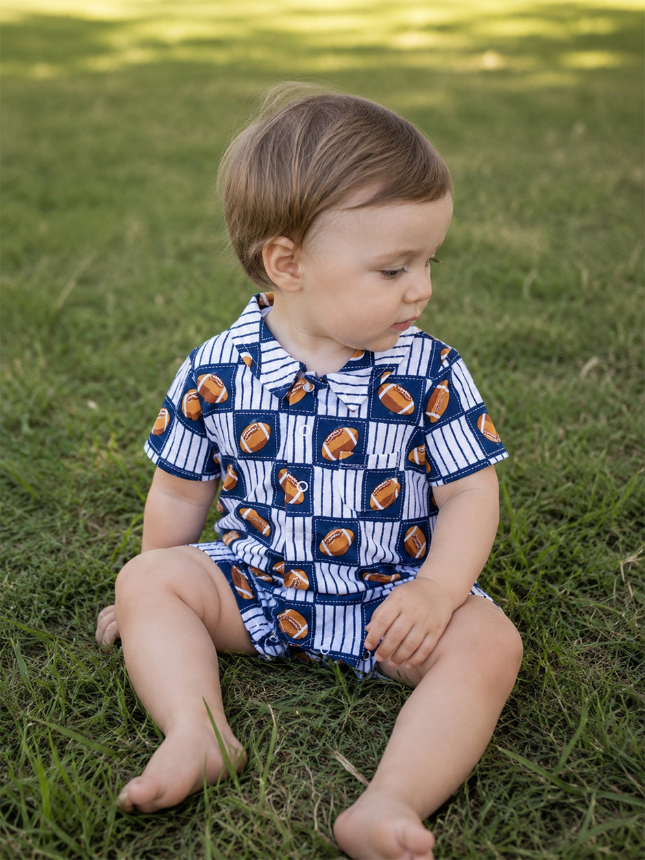 Polo Shortie, Football Patchwork