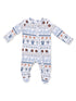 2-Way Zip Footie, Football Stripe