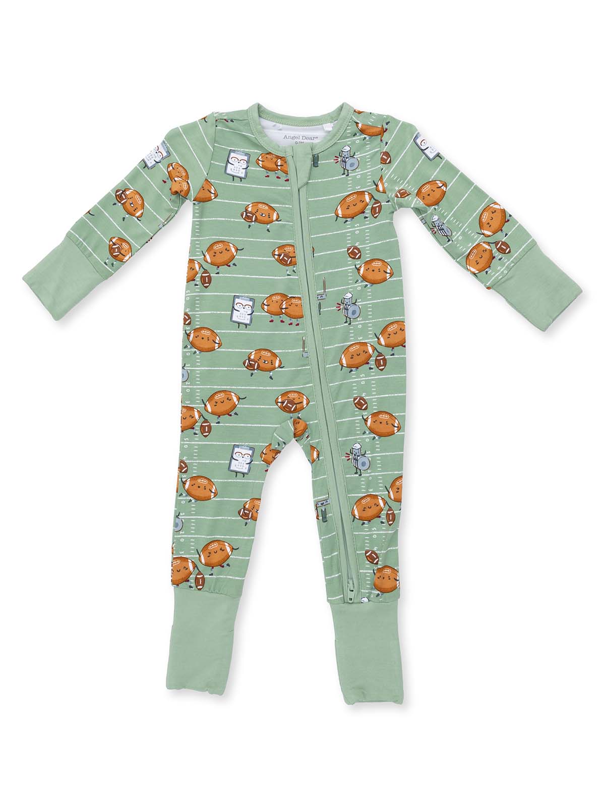 2-Way Zip Romper, Footballs Playing Football