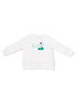 White sweatshirt featuring "G is for golf" design with a golf flag and hole.