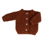 Garter Stitch Cardigan Sweater, Chili