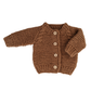Garter Stitch Cardigan Sweater, Pecan