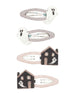 Set of four Halloween-themed hair clips featuring ghosts and a house design.