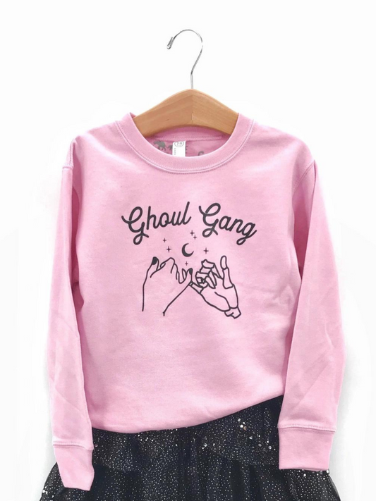 Ghoul Gang Kids Sweatshirt, Pink