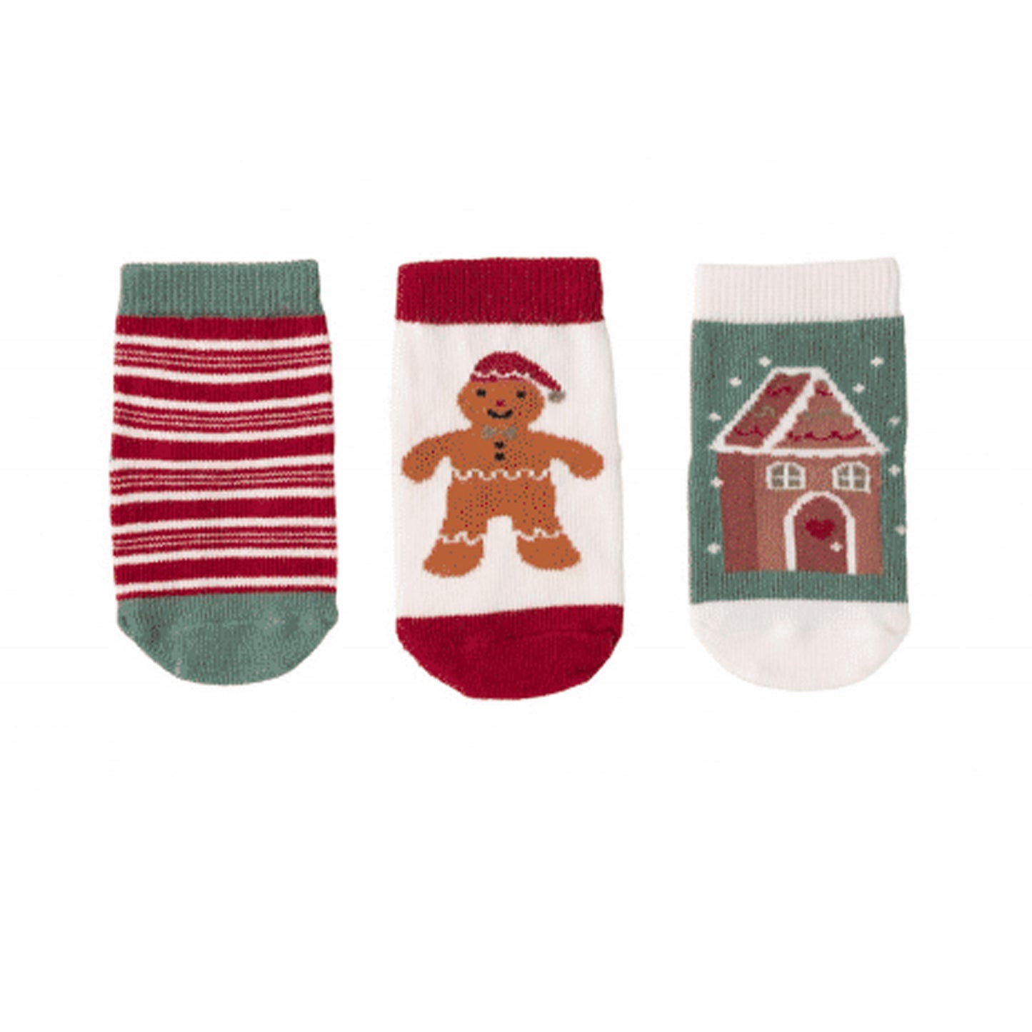 Gingerbread Holiday Non-Slip Baby Sock Set