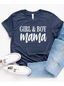 Girl & Boy Mama Women's Graphic Tee, Heathered Navy