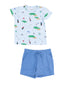 Crew Neck Tee & Short Set, Golf Things Blue