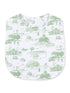 Feeding Bib, Golf Toile Green