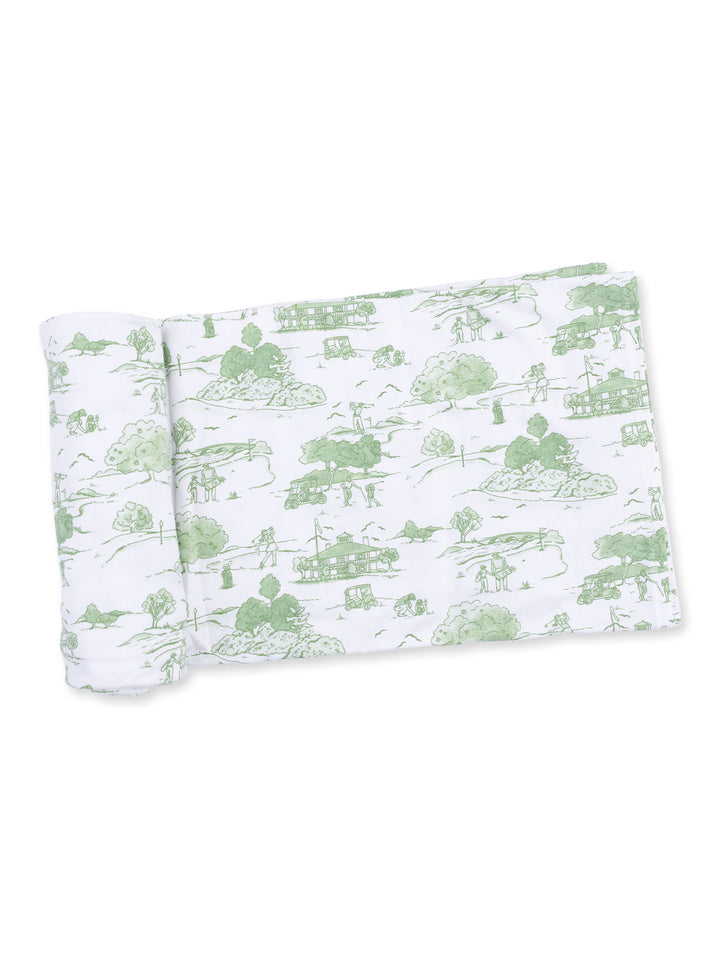 Stretch Swaddle, Golf Toile Green
