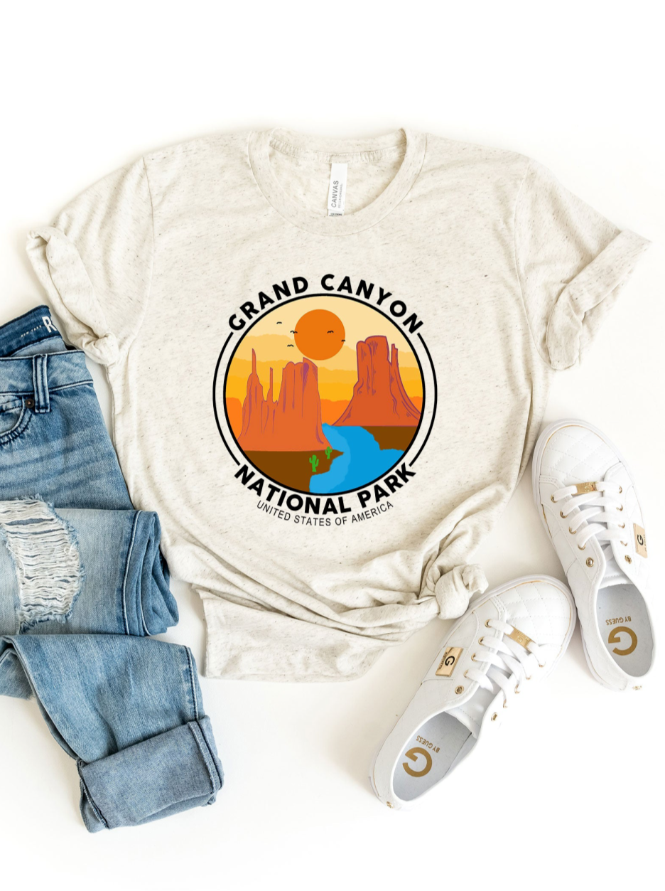 Grand Canyon National Park Badge Adult Graphic Tee, Oatmeal