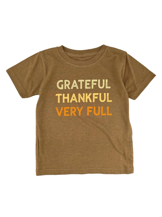 Grateful Thankful Kids Tee, Harvest Brown