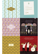 Artistic collage featuring a vintage party invitation, decorations, and musicians from Gatsby's events.