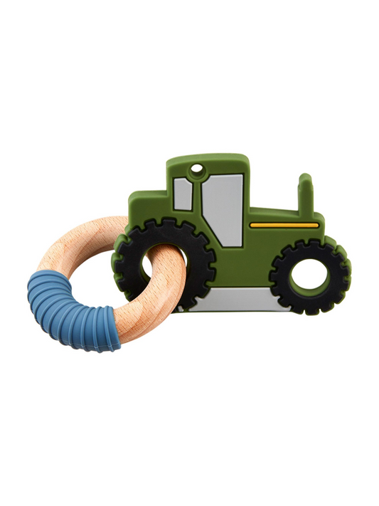 Silicone Teether, Green Tractor