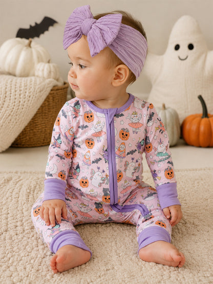 2-Way Zip Romper, Halloween Monster Dress Up Pink