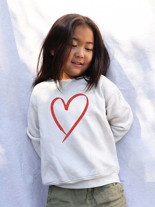 Heart Toddler Graphic Sweatshirt, Heather Dust