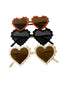 Kids Scallop Heart Sunglasses, Black